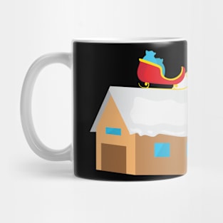 Santas sleigh on roof Mug